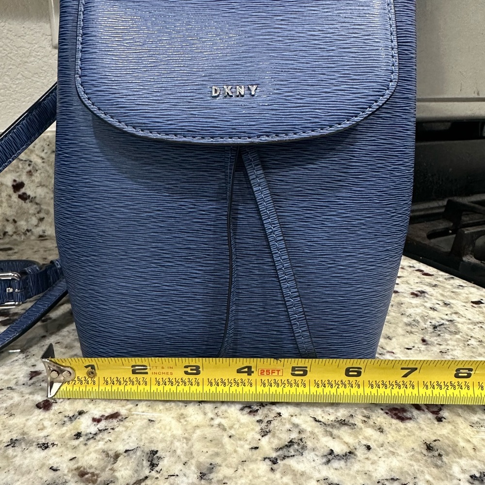 DKNY Blue Leather Lex Backpack, like new! - Picture 7 of 9
